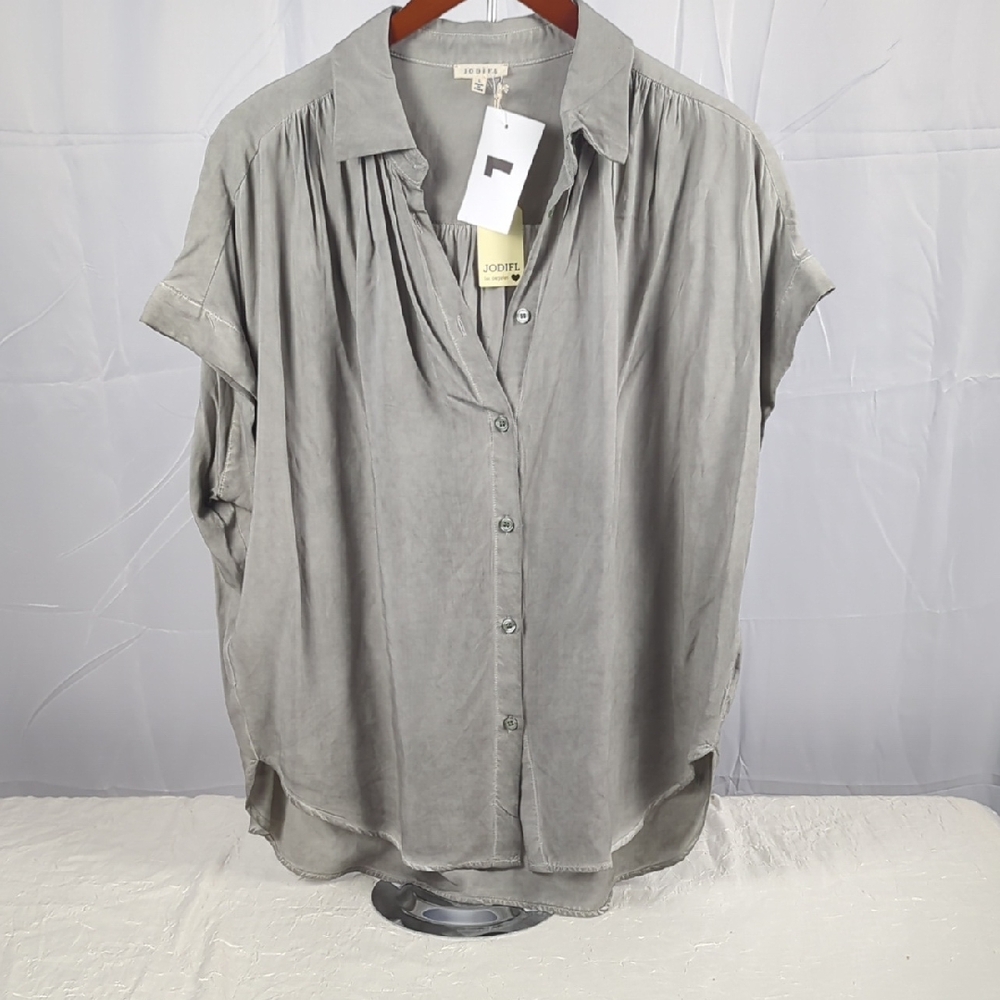 JODIFL Slate Gray Button-Down Shirt